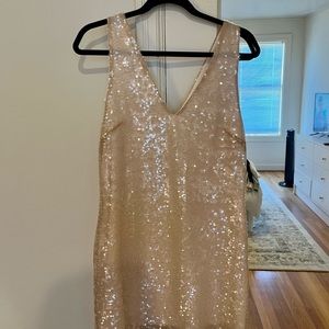 Gold sparkly mini dress